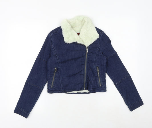 7 For All Mankind Girls Blue Jacket Size M Zip