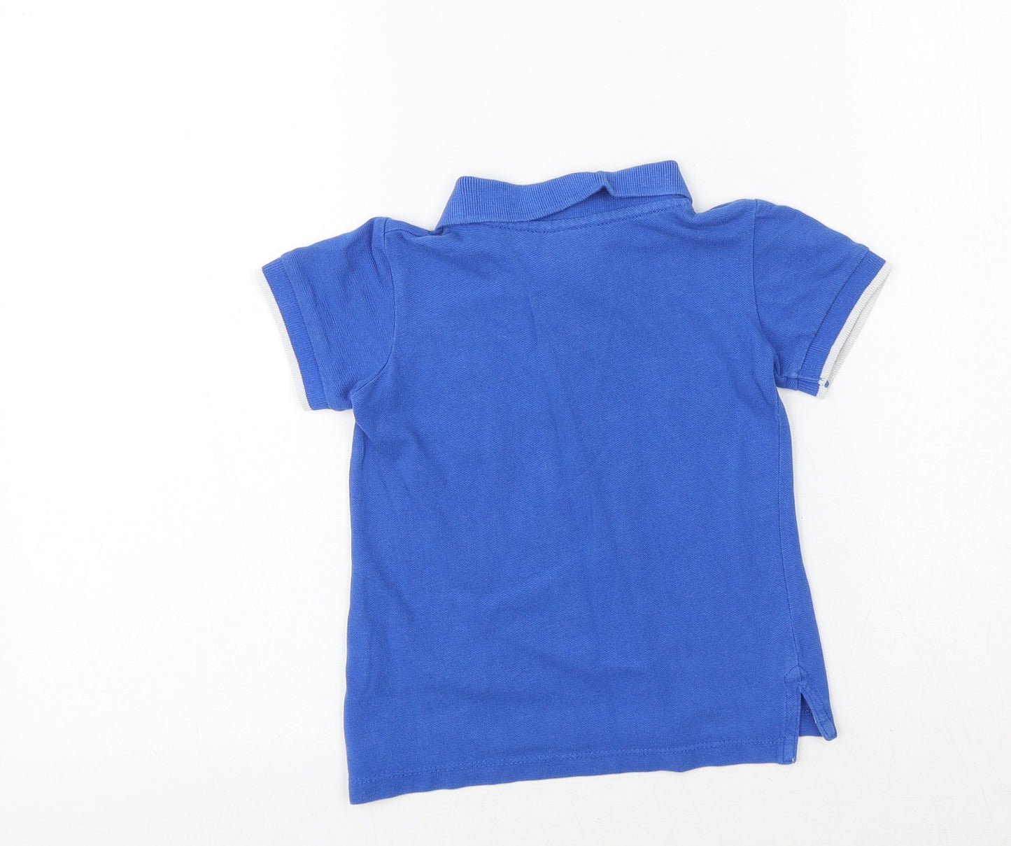 Beverly Hills Polo Club Boys Blue 100% Cotton Basic Polo Size 5-6 Years Collared Button