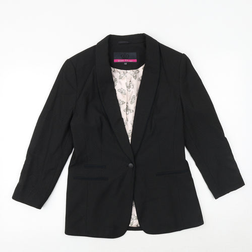 NEXT Womens Black Polka Dot Polyester Jacket Suit Jacket Size 10