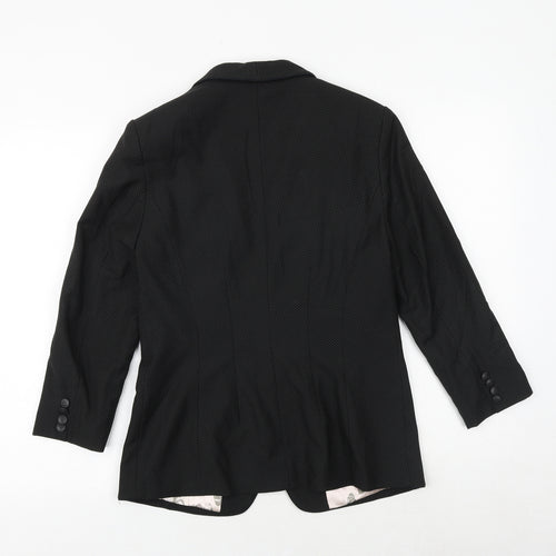 NEXT Womens Black Polka Dot Polyester Jacket Suit Jacket Size 10