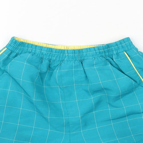 Slazenger Boys Blue Check Polyester Bermuda Shorts Size 5-6 Years Regular Drawstring