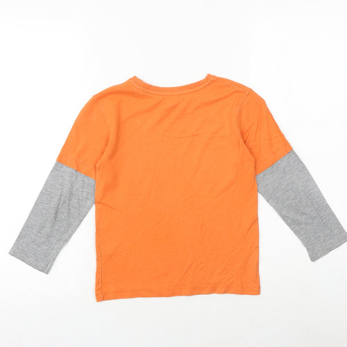 Debenhams Boys Orange 100% Cotton Basic T-Shirt Size 5-6 Years Round Neck Pullover - Meerkat