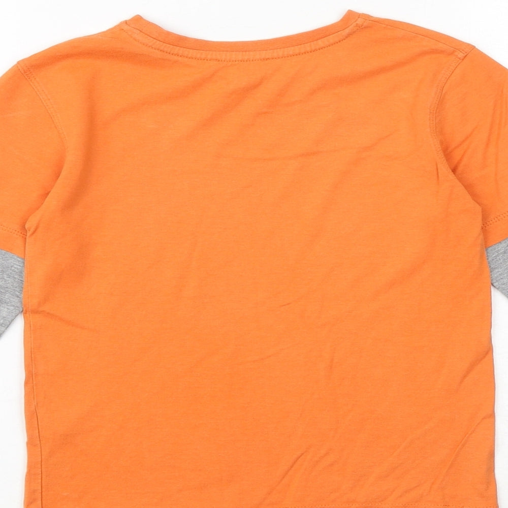 Debenhams Boys Orange 100% Cotton Basic T-Shirt Size 5-6 Years Round Neck Pullover - Meerkat