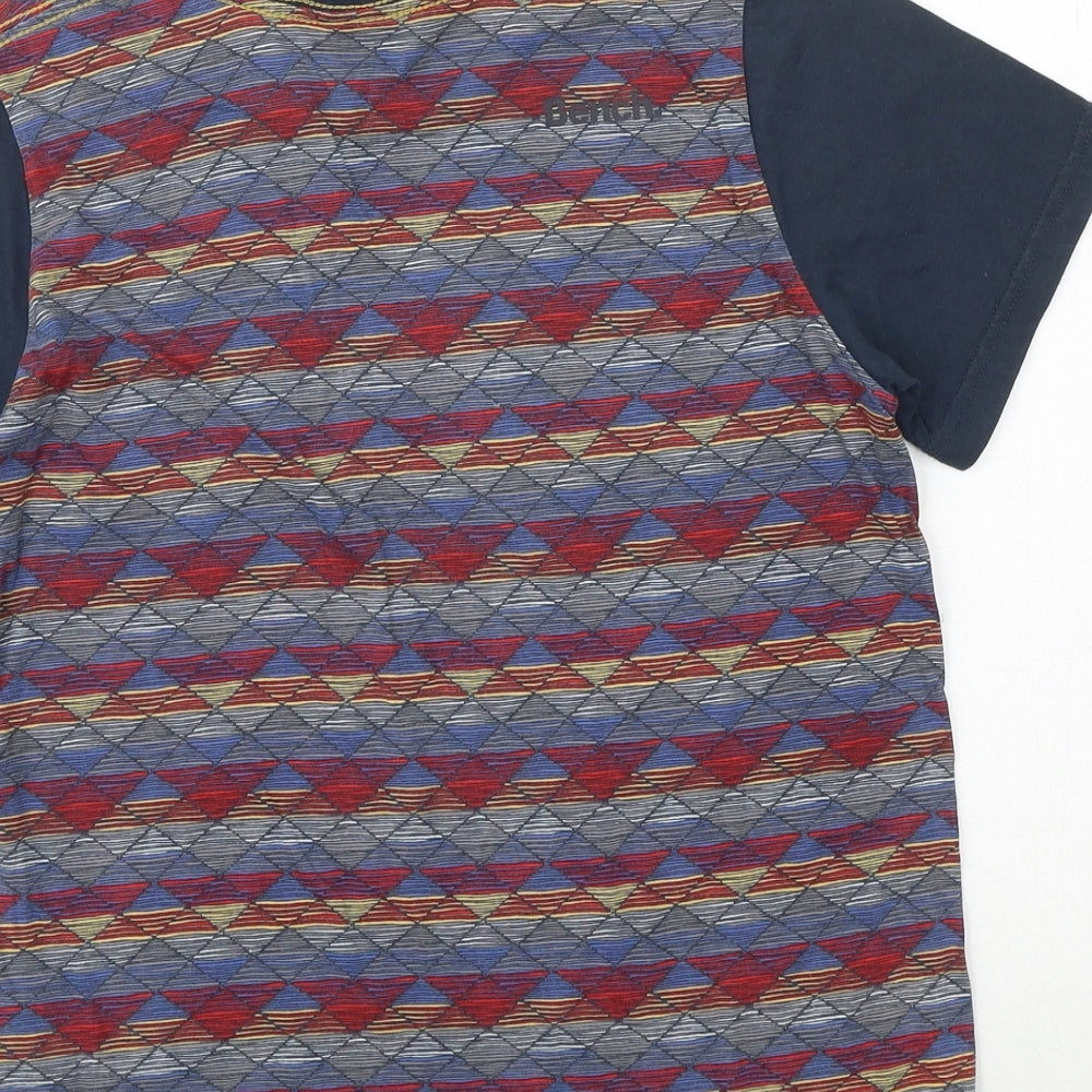 Bench Boys Multicoloured Geometric 100% Cotton Basic T-Shirt Size 11-12 Years Round Neck Pullover