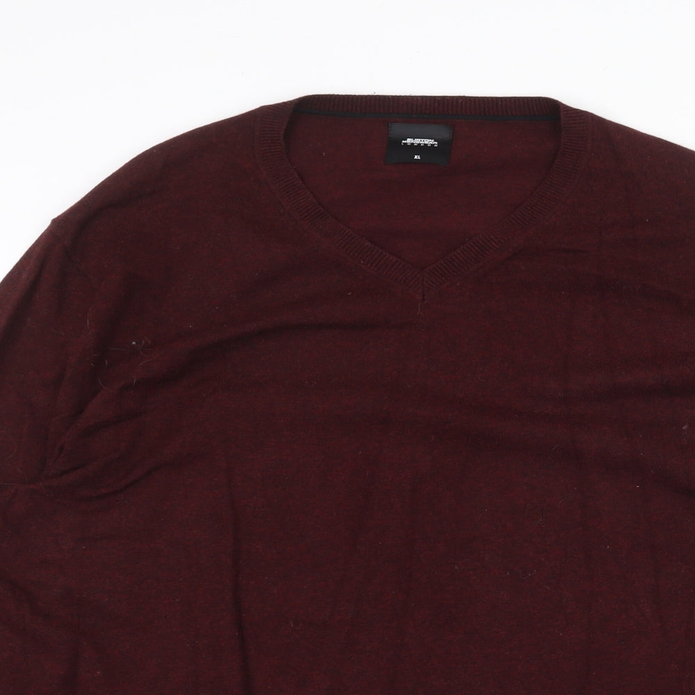 Burton Mens Red Round Neck Cotton Pullover Jumper Size XL Long Sleeve