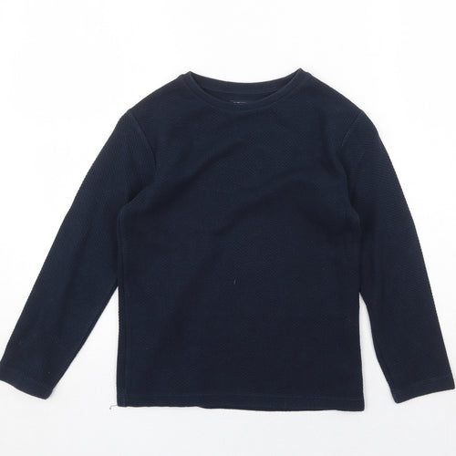 NEXT Boys Blue Round Neck Cotton Pullover Jumper Size 7 Years Pullover