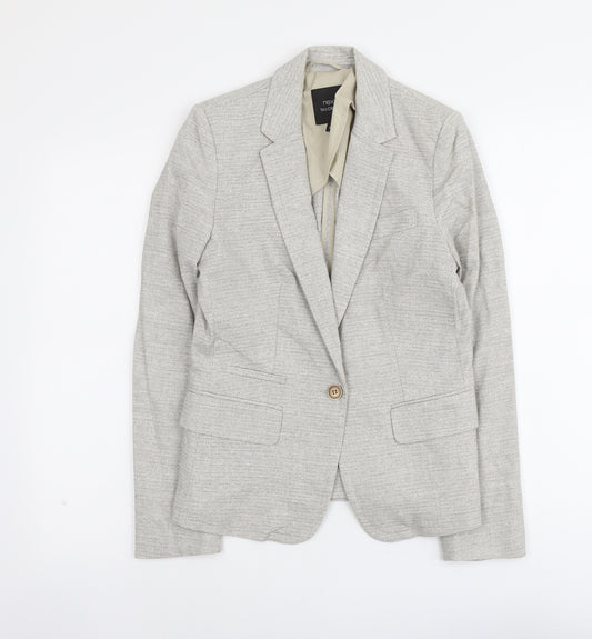 NEXT Womens Beige Geometric Cotton Jacket Suit Jacket Size 8