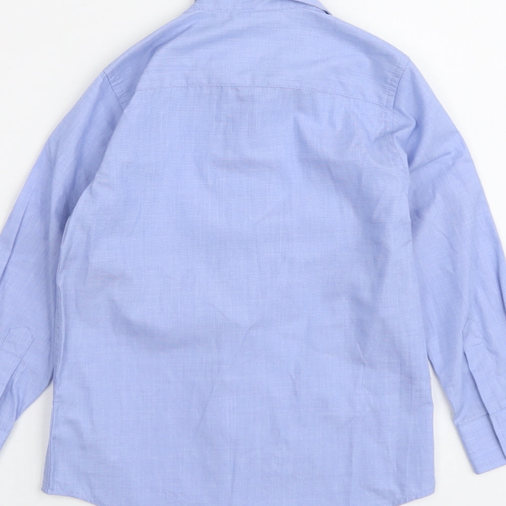 NEXT Boys Blue Cotton Basic Button-Up Size 4 Years Collared Button