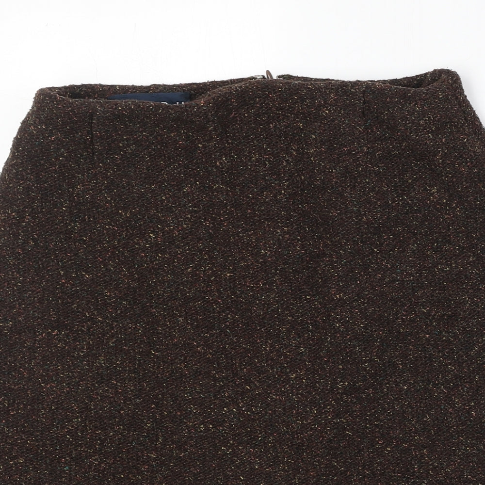 Ralph Lauren Womens Brown Cupro A-Line Skirt Size 8 Zip