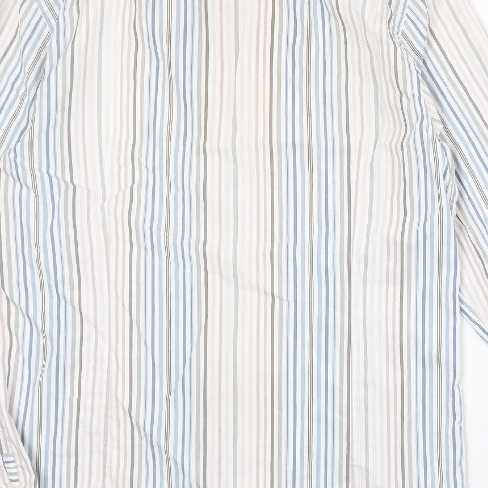 Jasper Conran Mens Multicoloured Striped Cotton Button-Up Size S Collared Button