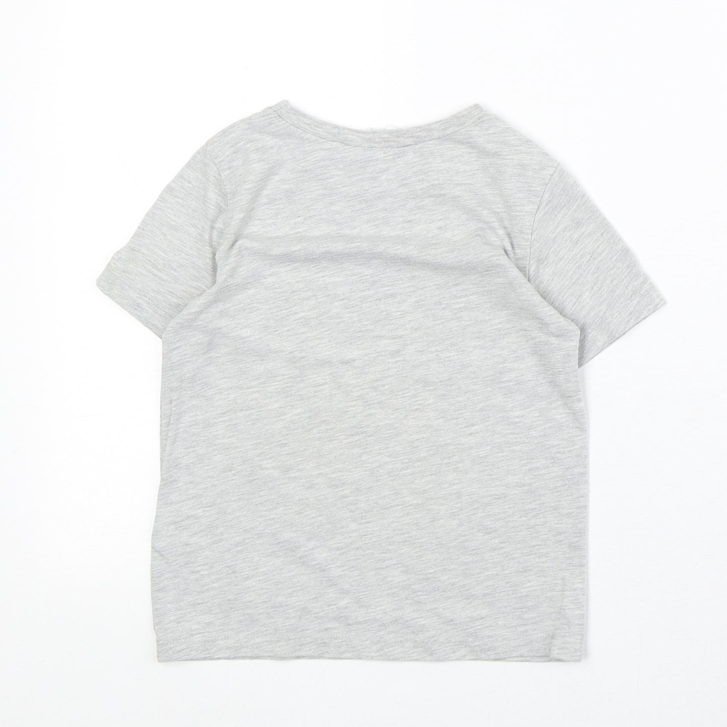 H&M Boys Grey Cotton Basic T-Shirt Size 4-5 Years Round Neck Pullover - Super Hero Marvel