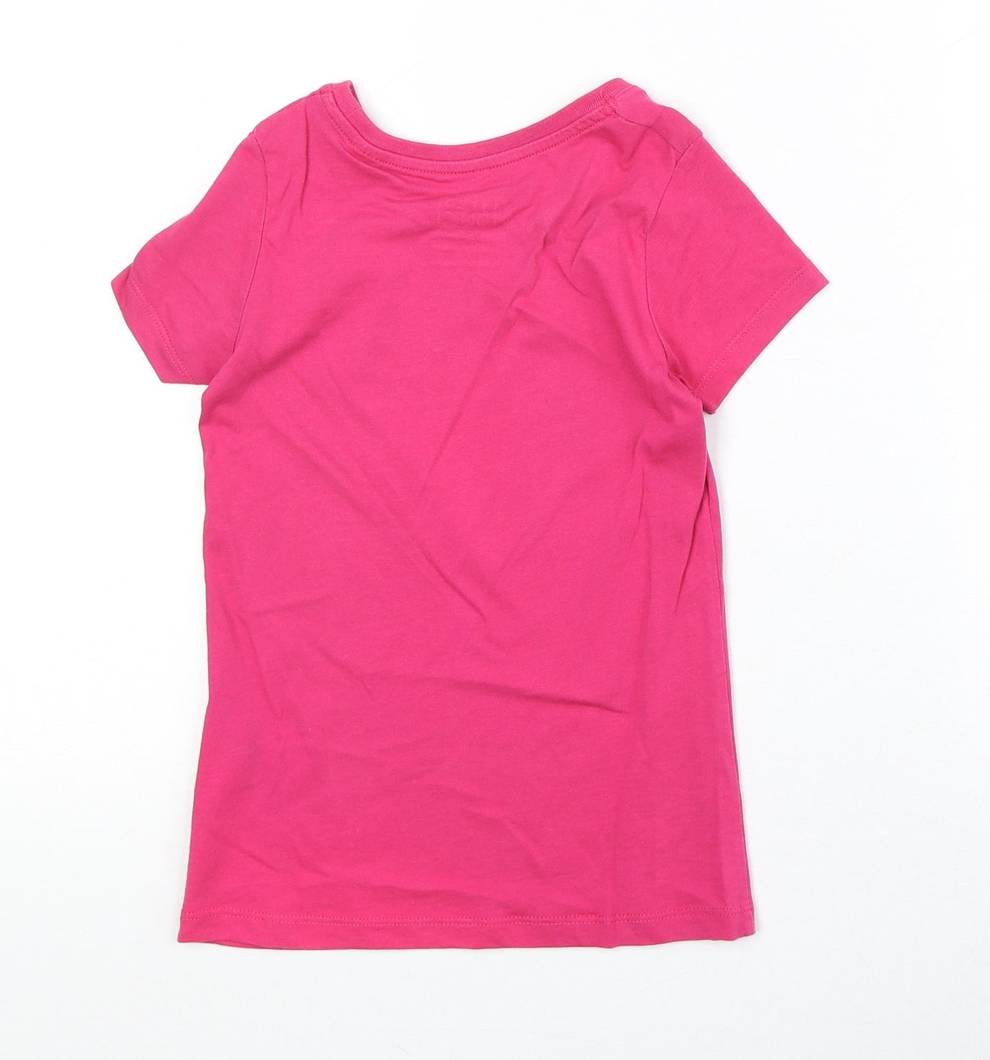 Stella Stanley Girls Pink 100% Cotton Basic T-Shirt Size 7-8 Years Round Neck Pullover