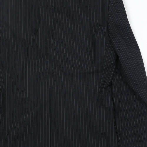 Marks and Spencer Mens Black Striped Polyester Jacket Suit Jacket Size 38 Regular - Pinstripe
