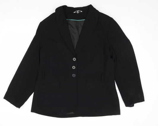 Klass Womens Black Polyester Jacket Blazer Size 14
