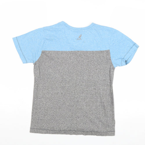Kangol Boys Grey Geometric Cotton Basic T-Shirt Size 11-12 Years Round Neck Pullover