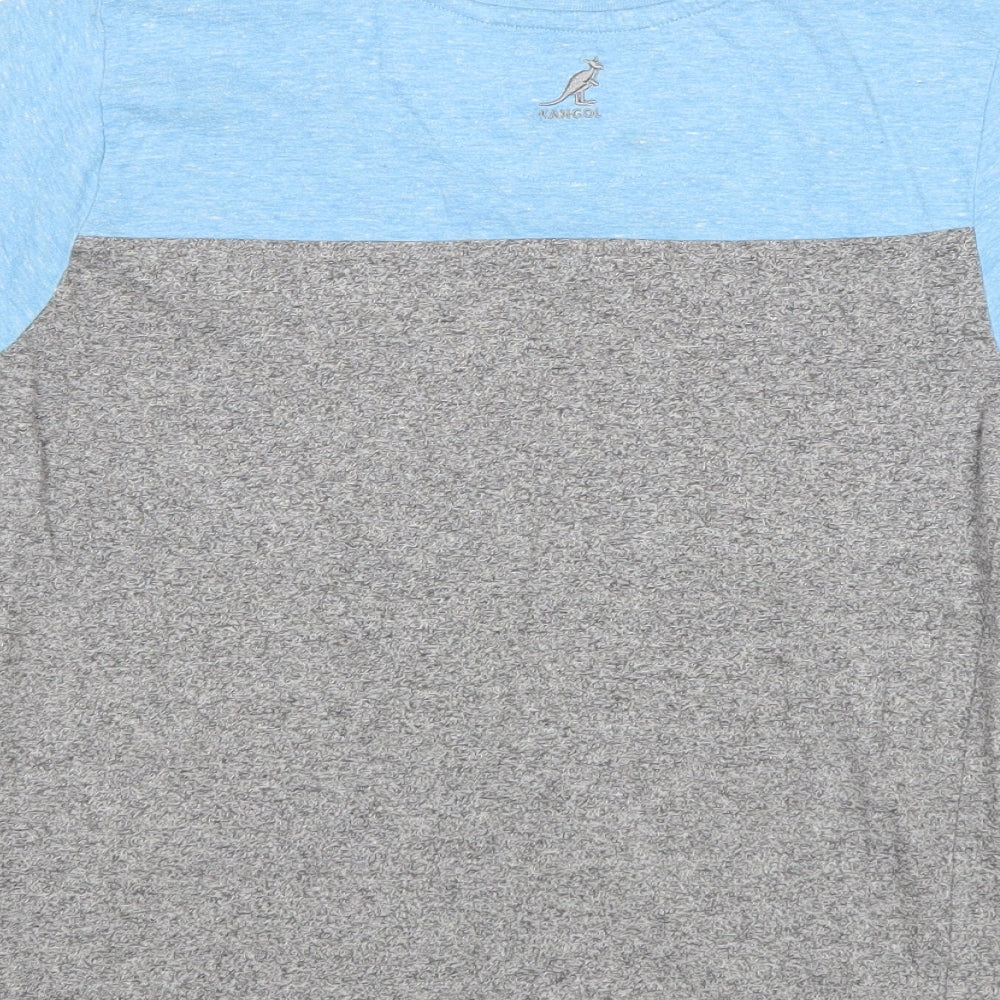 Kangol Boys Grey Geometric Cotton Basic T-Shirt Size 11-12 Years Round Neck Pullover