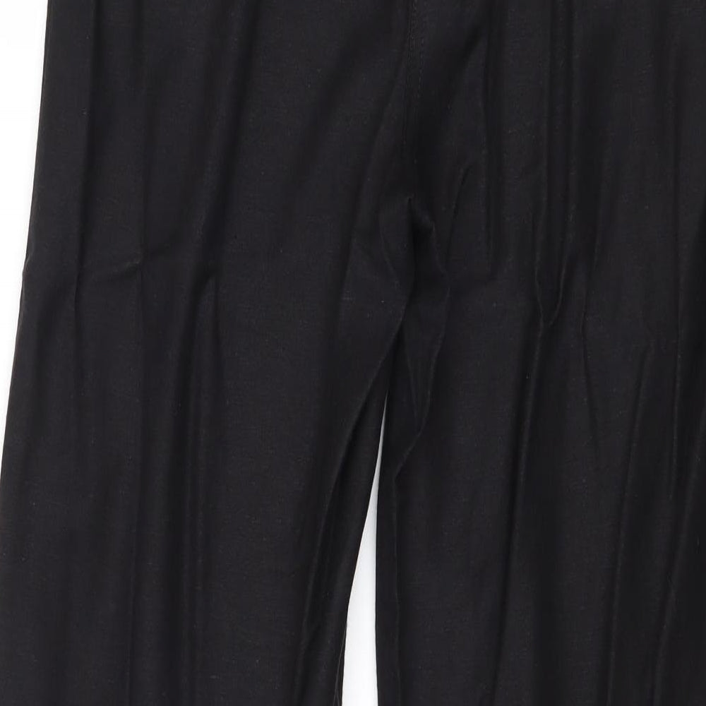 Anthology Womens Black Cotton Trousers Size 32 in Regular Drawstring