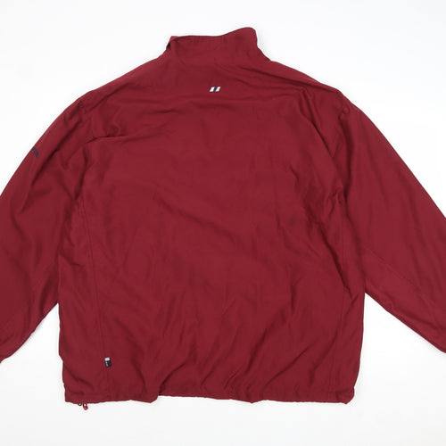 Rival Mens Red Anorak Jacket Size XL Zip - Stripe Detail