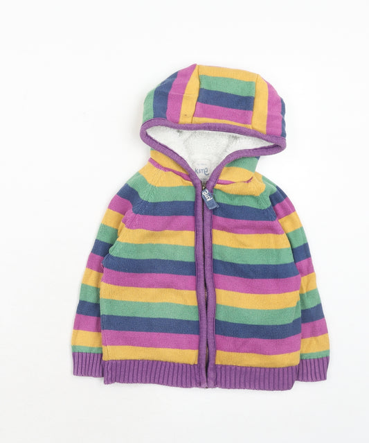 Kite Girls Multicoloured Striped Jacket Size 2 Years Zip