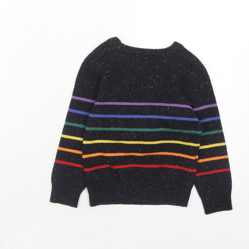 NEXT Boys Blue Round Neck Striped Cotton Pullover Jumper Size 2-3 Years Pullover - Santa Claus Christmas