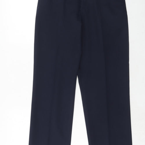 BHS Mens Blue Polyester Dress Pants Trousers Size 30 in L31 in Regular Hook & Eye
