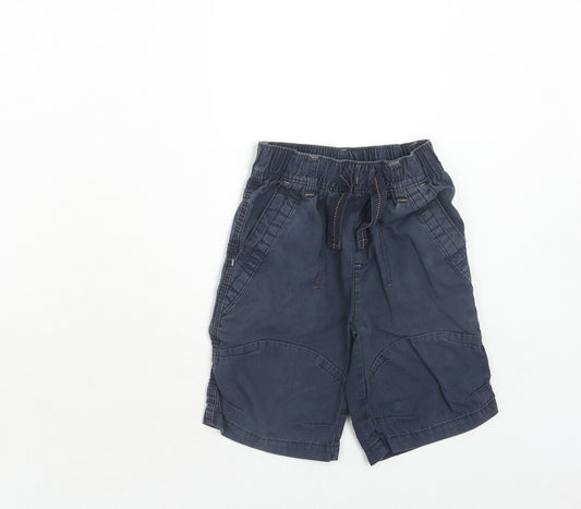 NEXT Boys Blue Cotton Chino Shorts Size 4 Years Regular Drawstring