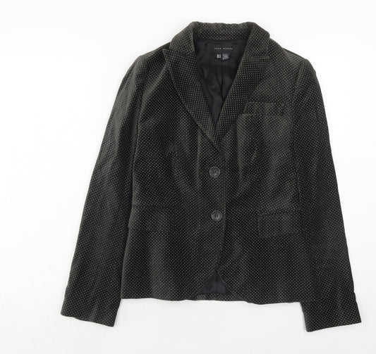 Zara Womens Green Geometric Cotton Jacket Suit Jacket Size M