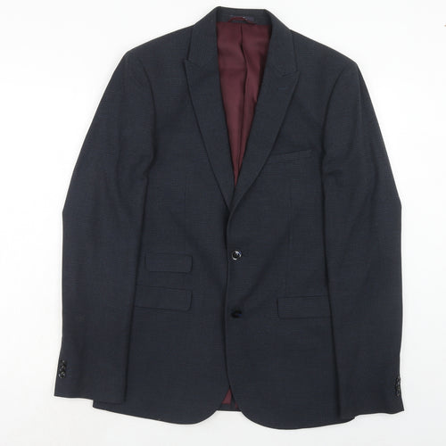 Marks and Spencer Mens Blue Polyamide Jacket Suit Jacket Size 38 Regular