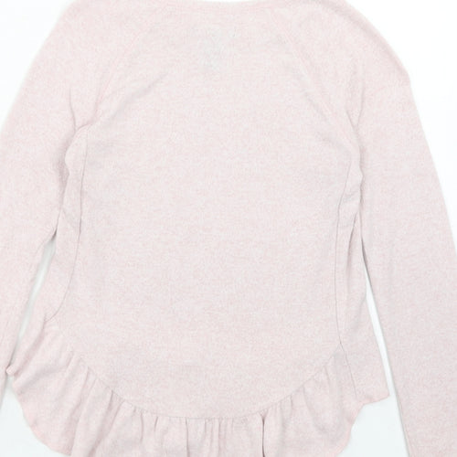 Gap Girls Pink Viscose Basic Blouse Size 8-9 Years Round Neck Pullover