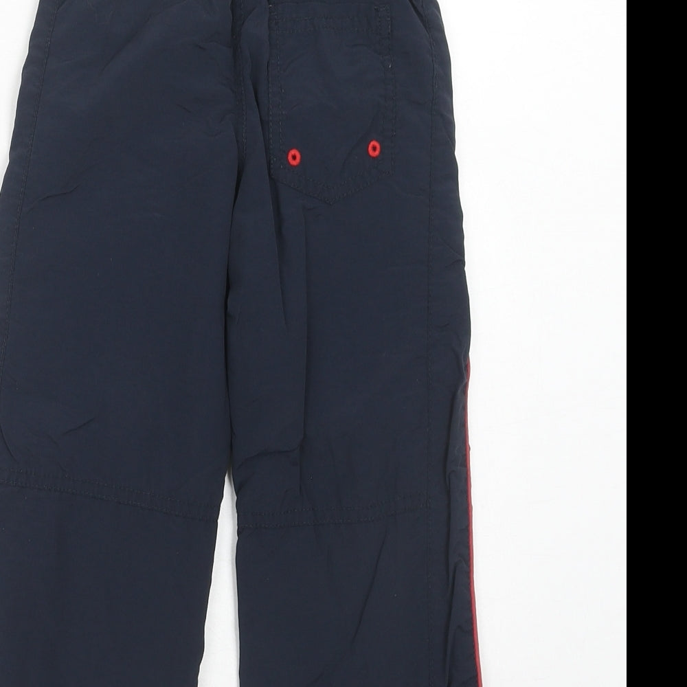 Marks and Spencer Boys Blue Polyamide Windbreaker Trousers Size 3-4 Years Regular Drawstring