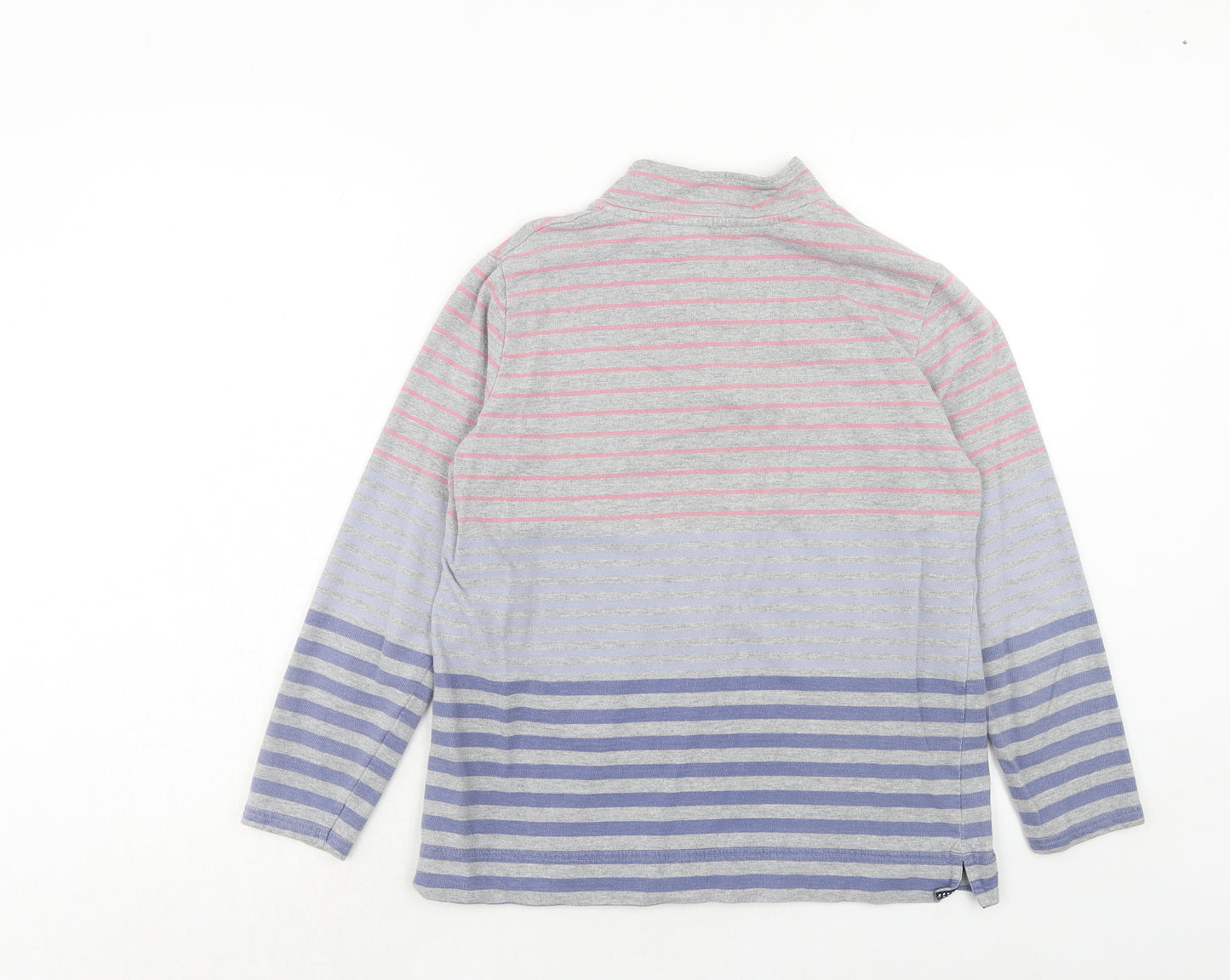 EWM Womens Multicoloured Striped Cotton Pullover Sweatshirt Size S Button