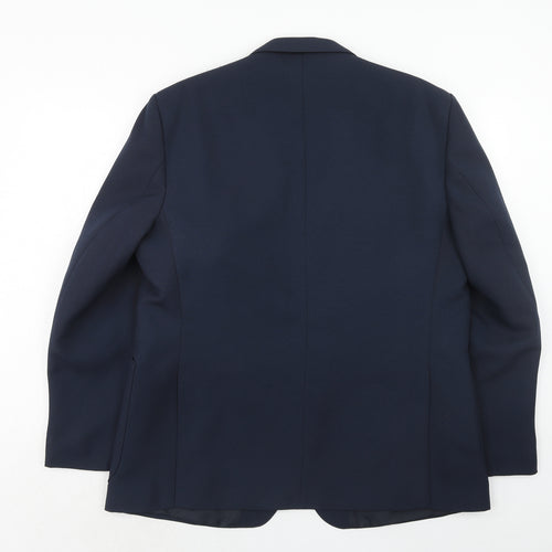 Greenwoods Mens Blue Polyester Jacket Suit Jacket Size 44 Regular