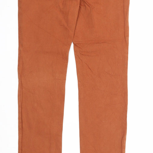 Gina Womens Brown Cotton Straight Jeans Size 8 Regular Zip