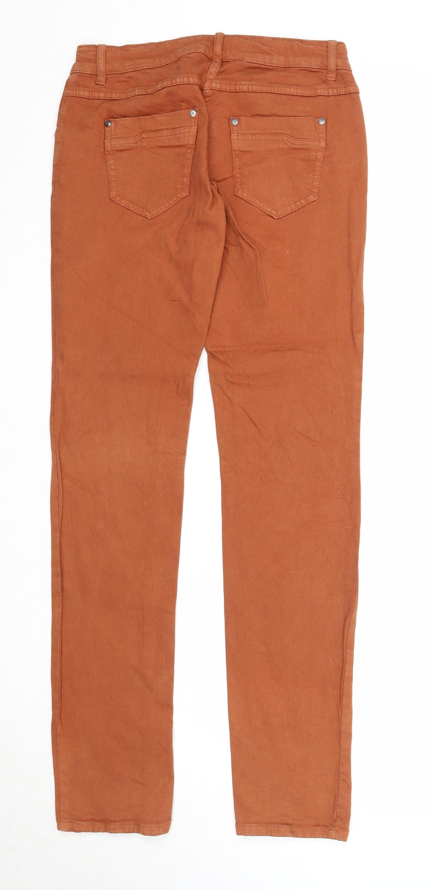 Gina Womens Brown Cotton Straight Jeans Size 8 Regular Zip