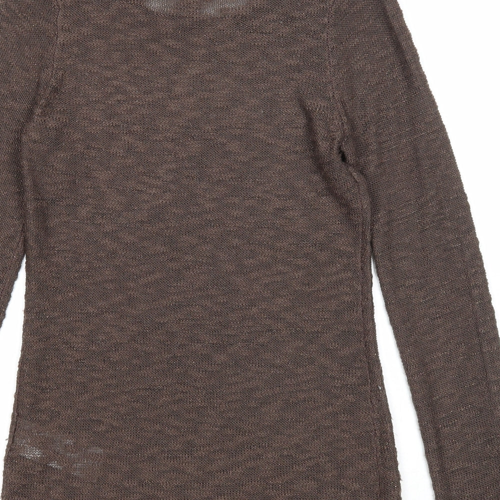 ORSAY Womens Brown Boat Neck Acrylic Pullover Jumper Size M
