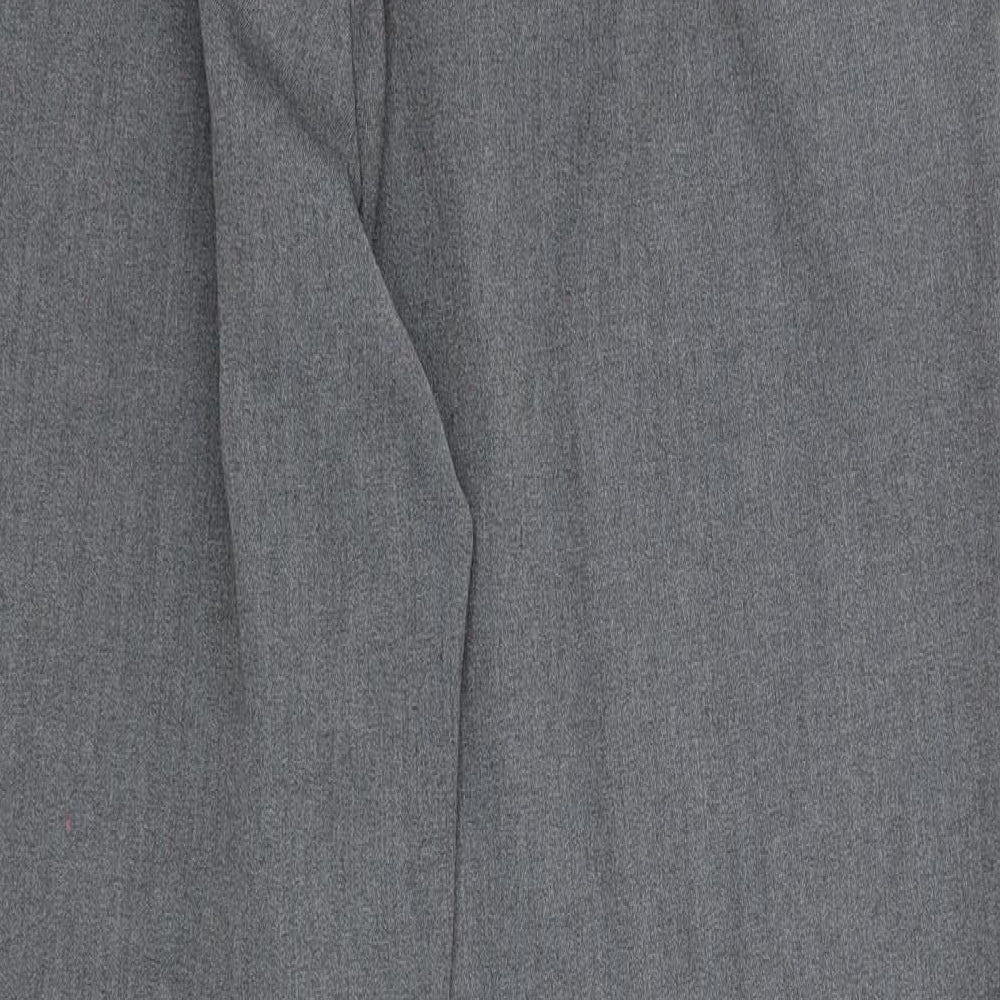 BHS Mens Grey Polyester Dress Pants Trousers Size 38 in L29 in Regular Zip
