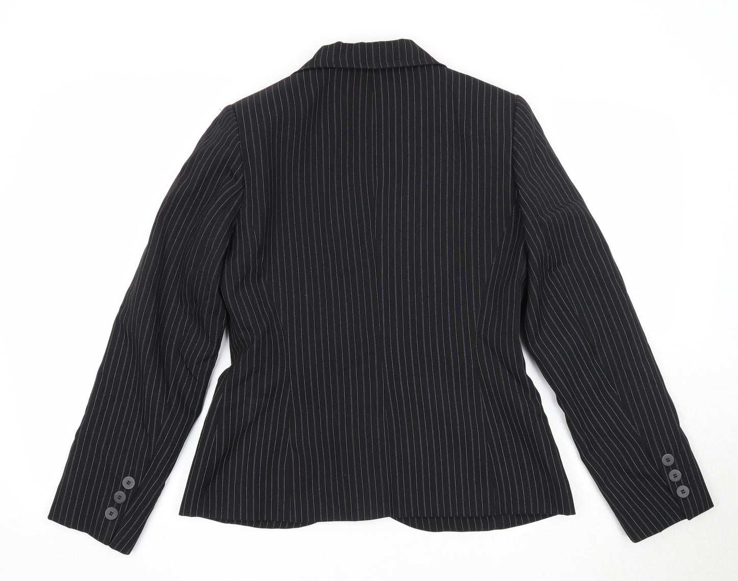 New Look Womens Black Striped Polyester Jacket Suit Jacket Size 14