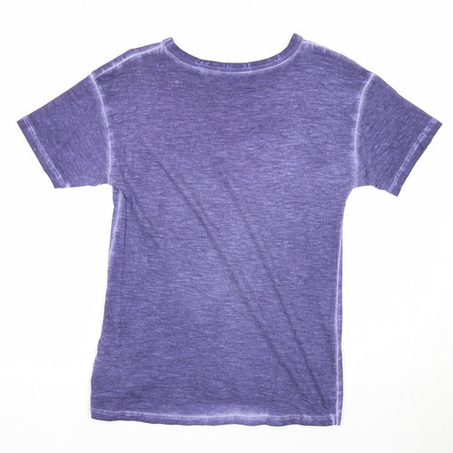 NEXT Boys Purple Cotton Basic T-Shirt Size 9 Years Round Neck Pullover - NYC 75