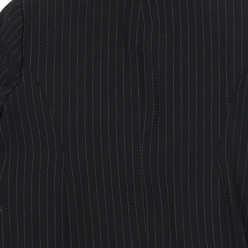 Ann Harvey Womens Black Striped Polyester Jacket Suit Jacket Size 16