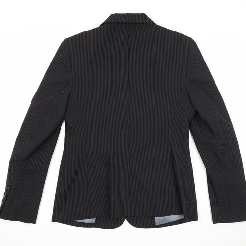 Autonomy Womens Black Striped Polyester Jacket Suit Jacket Size 14