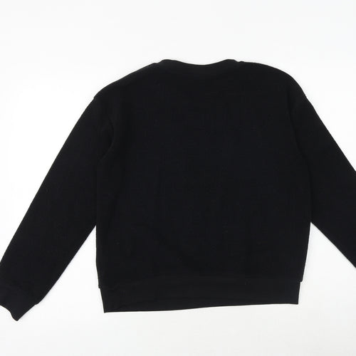 Topshop Womens Black Cotton Pullover Sweatshirt Size 8 Pullover - California Surfing Association