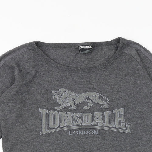 Lonsdale Womens Grey Polyester Pullover Sweatshirt Size 12 Pullover