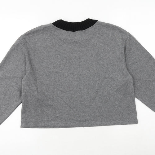 Zara Womens Grey Polyester Pullover Sweatshirt Size S Pullover