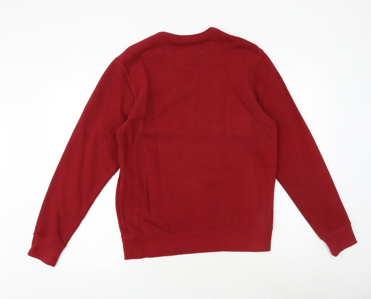 Lands' End Mens Red Cotton Pullover Sweatshirt Size S