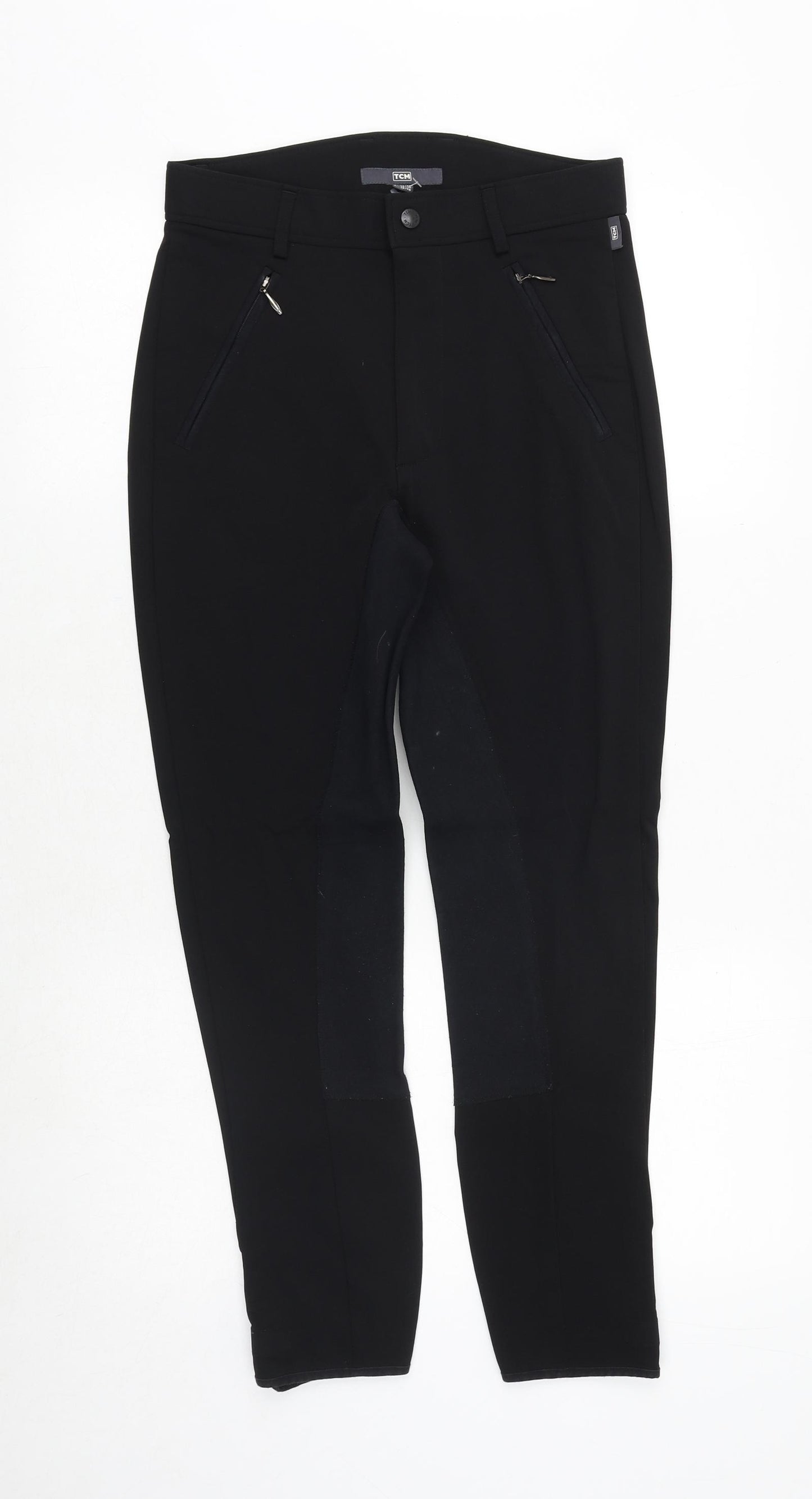 TCM Womens Black Polyamide Trousers Size 8 Regular Zip - Zipped Pockets