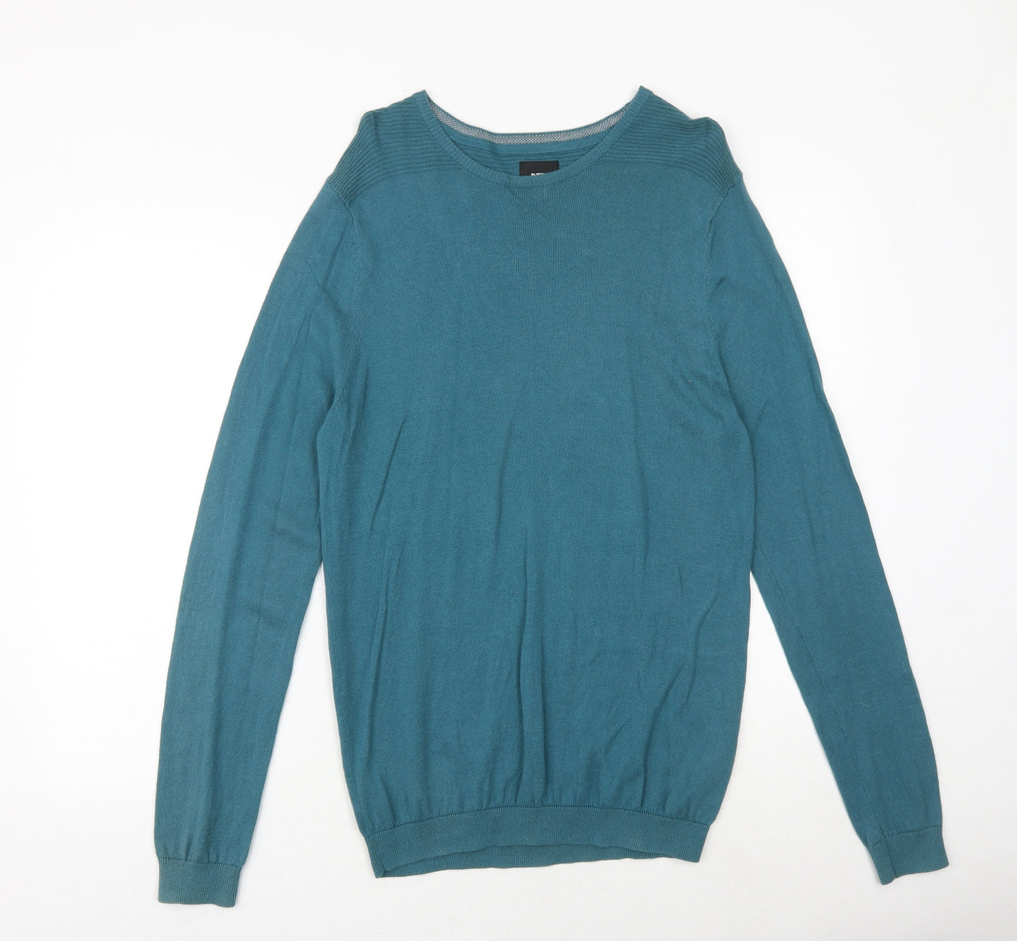 Burton Mens Green Round Neck Cotton Pullover Jumper Size M Long Sleeve