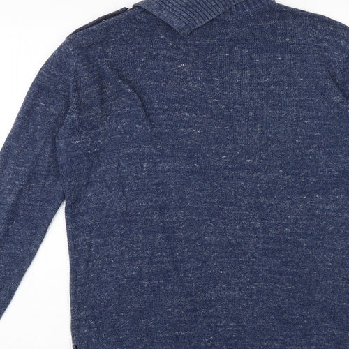 Gap Mens Blue Round Neck Cotton Pullover Jumper Size XS Long Sleeve