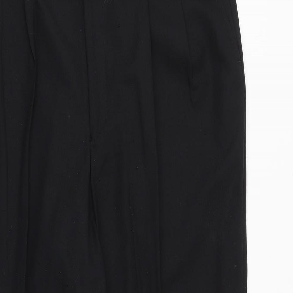 Debenhams Mens Black Polyester Dress Pants Trousers Size 34 in Regular Zip