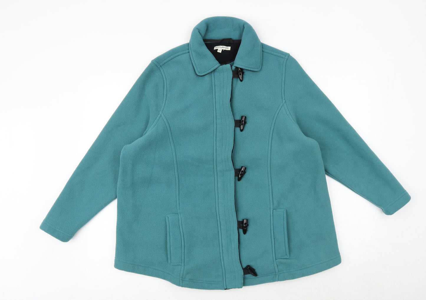 Tommy & Kate Womens Green Jacket Size 14 Hook & Loop
