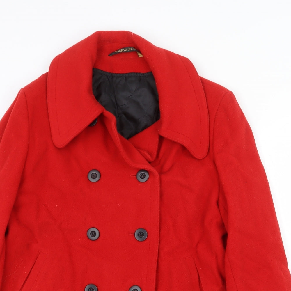 Marks and Spencer Womens Red Jacket Size 10 Button